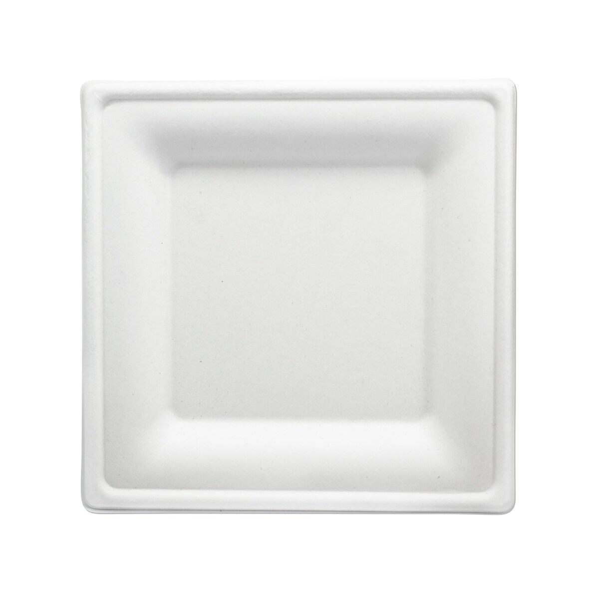 WISEFOOD 50 Teller - Zuckerrohr Teller - 16 cm (quadratisch, weiß) Bagasse Image
