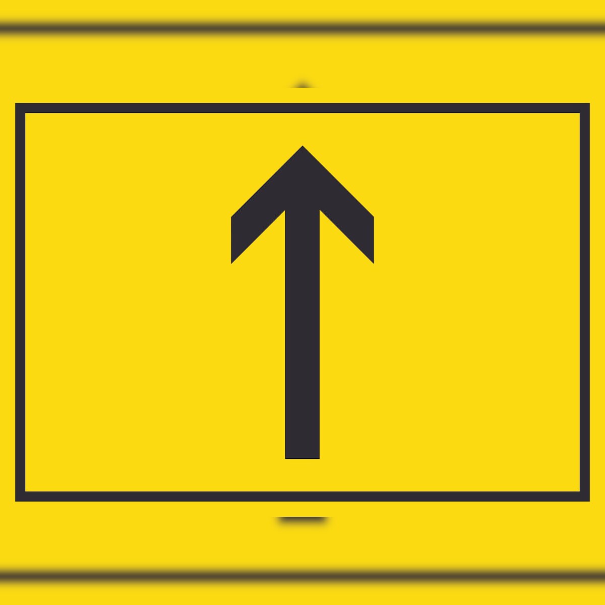 HB-Druck Richtungspfeil hoch Schild waagerecht schwarz gelb Pfeil A3 Rückseite selbstklebend Image