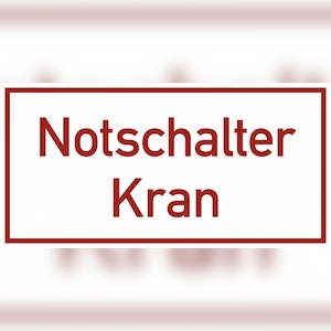 Notschalter Kran, Textschild, Folie, 100x50 mm Image
