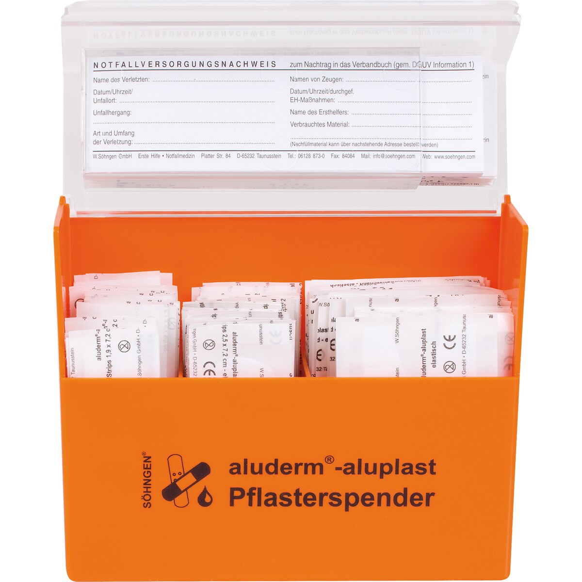 SÖHNGEN aluderm Pflasterspender aluplast 1009910 orange +115Pflaster Image