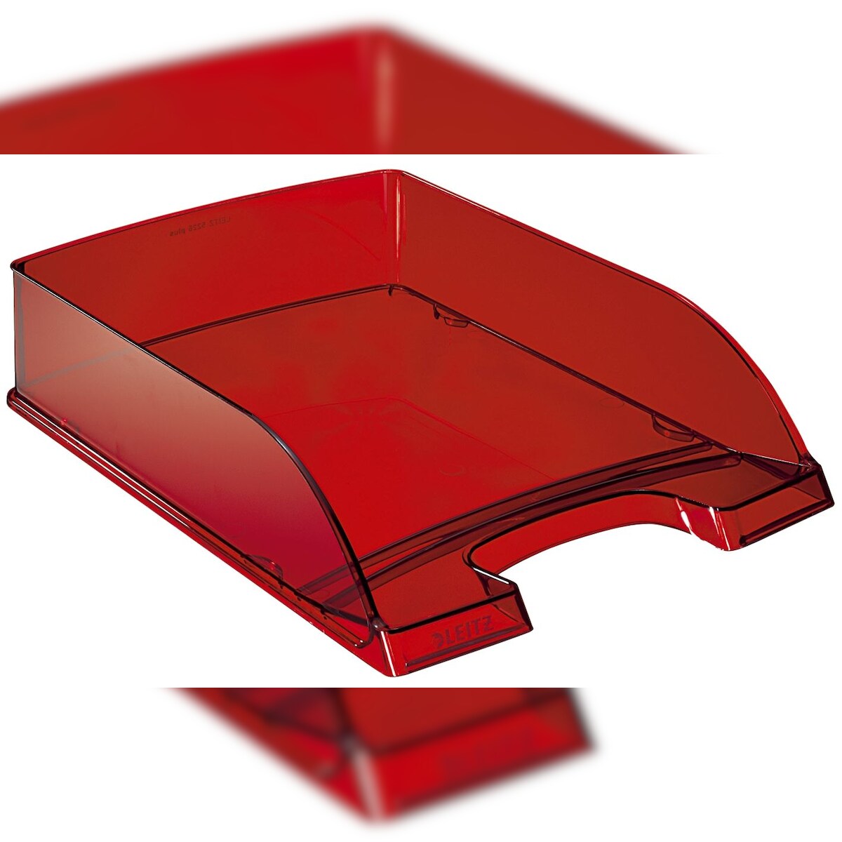 Leitz 5226-00-28 5226 Briefkorb Transparent Plus, A4, Polystyrol, rot Image