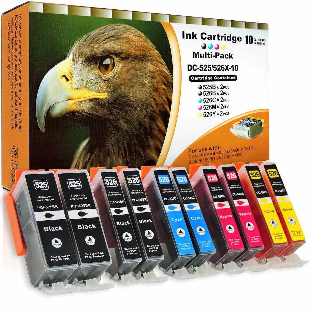 10er Set D&C Tinte für Canon Pixma IP4950 Druckerpatronen kompatibel im Canon Pixma IP 4950 Drucker Image