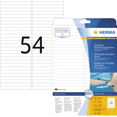 HERMA Etikett Movables 10015 96x10mm sk weiß 1.350 St./Pack. Image