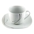 Kaffeetassenset - 4x Kaffeetasse 20cl mit 4x Untertasse 14,5cm Silver Night