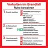 Notfallplan Verhalten im Brandfall, KRO, Kunststoff, 200x200mm, ASR A1.3, DIN EN ISO 7010