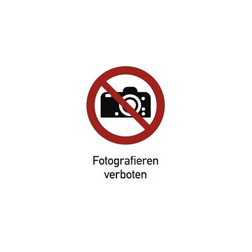 Fotografieren verboten ISO 7010, Kombischild, Alu, 262x371 mm