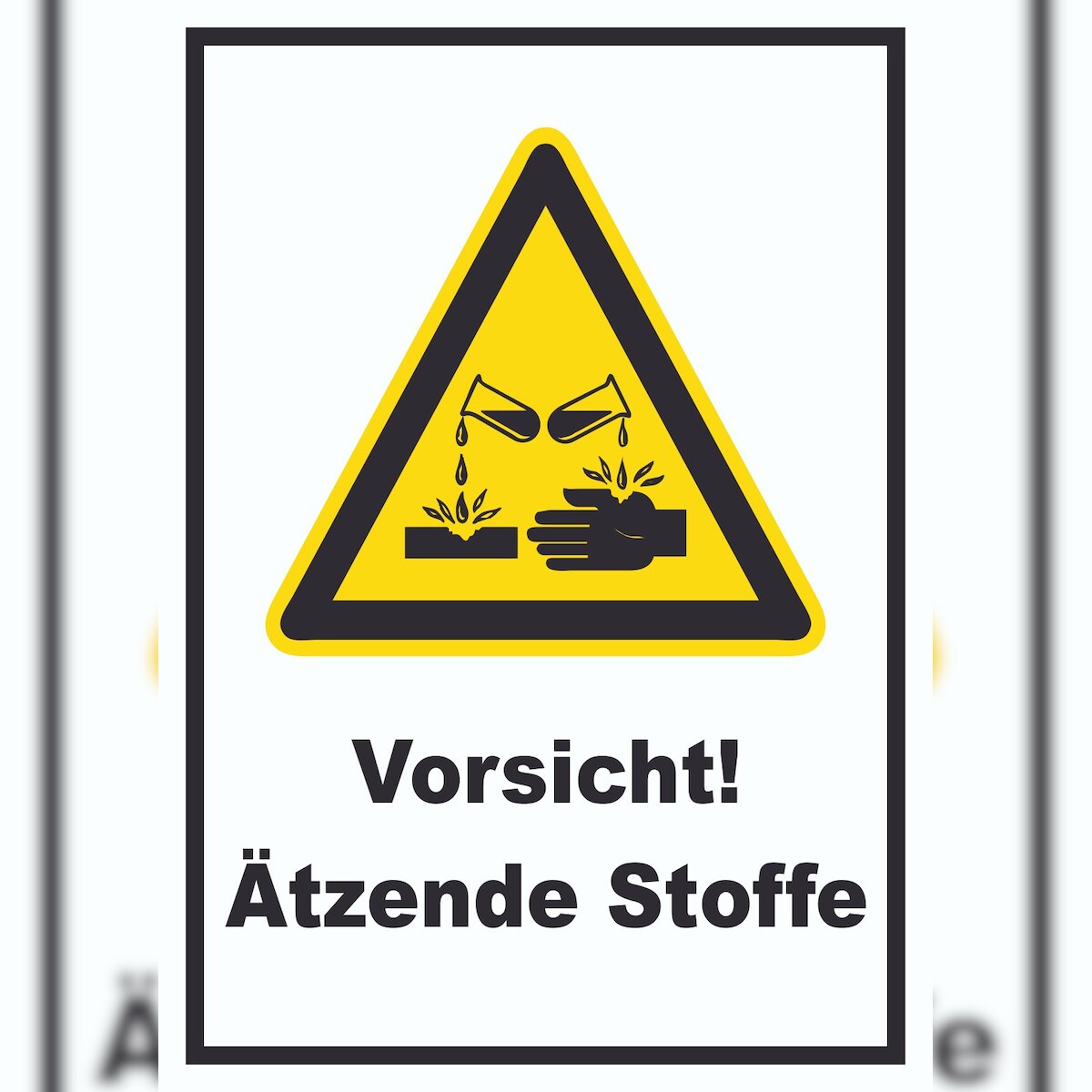 Vorsicht Ätzende Stoffe Schild A6 (105x148mm) Image