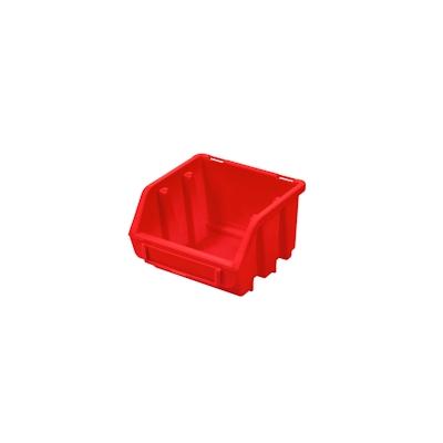 PROREGAL Sichtlagerbox 1 | HxBxT 7,5x11,6x11,2cm | Polypropylen | Rot | Sichtlagerbehälter, Sichtlagerkasten, Sortierbehälter Image