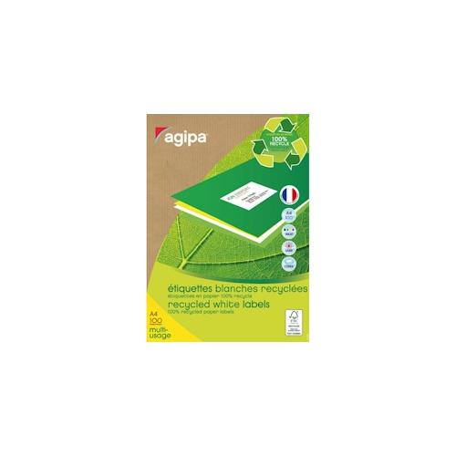 agipa Recycling Vielzweck-Etiketten, 105 x 35 mm, weiß