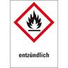 Aufkleber I Gefahrensymbol Flamme GHS 02, entzündlich, Folie, 26x37mm, 12/Bogen, GHS-Verordnung