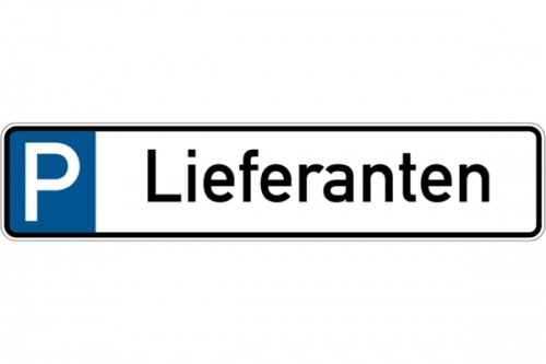 Parkplatzkennzeichen, P-Lieferanten, 113x523mm, Alu geprägt - 523x113x0.45 mm Aluminium geprägt Image