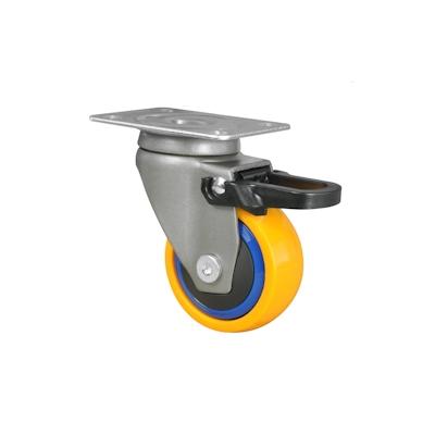 WAGNER Design - 3C Lenkrolle soft mit Bremse - Durchmesser Ø 50 mm, Kugellager, blau/gelb, Tragkraft 50 kg - 01235001 Image