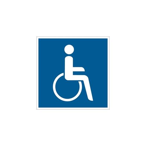 Parkplatzschild, Symbol: Rollstuhlfahrer, Folie/Aluminium – 250×250 mm Folie selbstklebend
