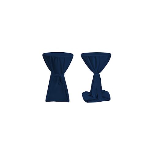 TexDeko Stehtischhussen Premium mit Schleifenband Ø 70cm Blau waschbar bis 40°, pflegeleicht, blickdicht