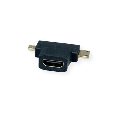 VALUE HDMI T-Adapter HDMI - HDMI Mini + HDMI Micro