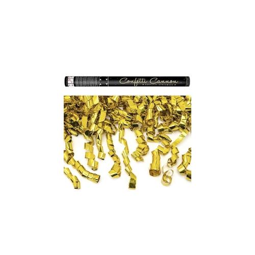 4 Konfettikanone mit Luftschlangen gold 60 cm