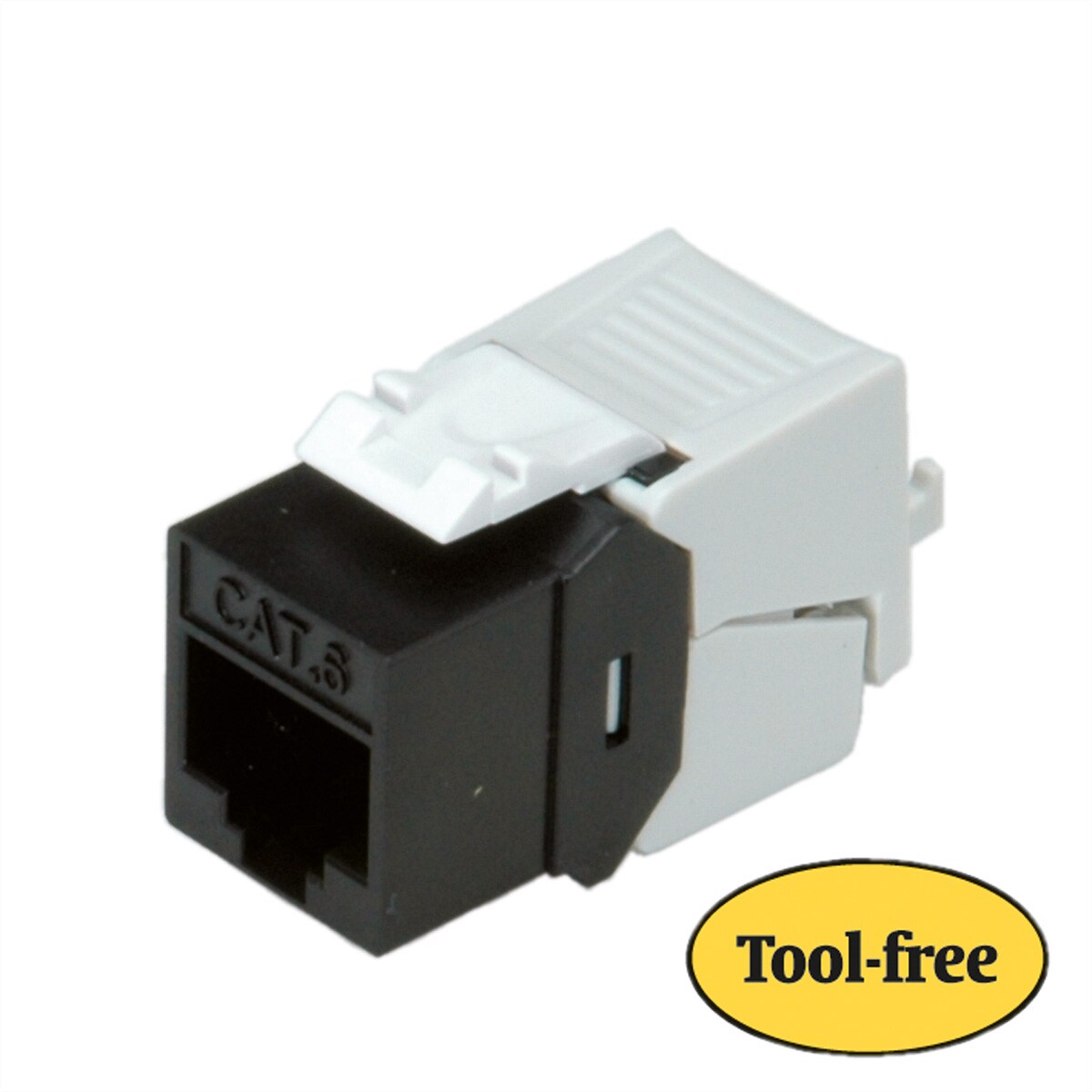 ROLINE Cat.6 (Class E) Keystone, ungeschirmt, werkzeuglos, SLIM, schwarz Image