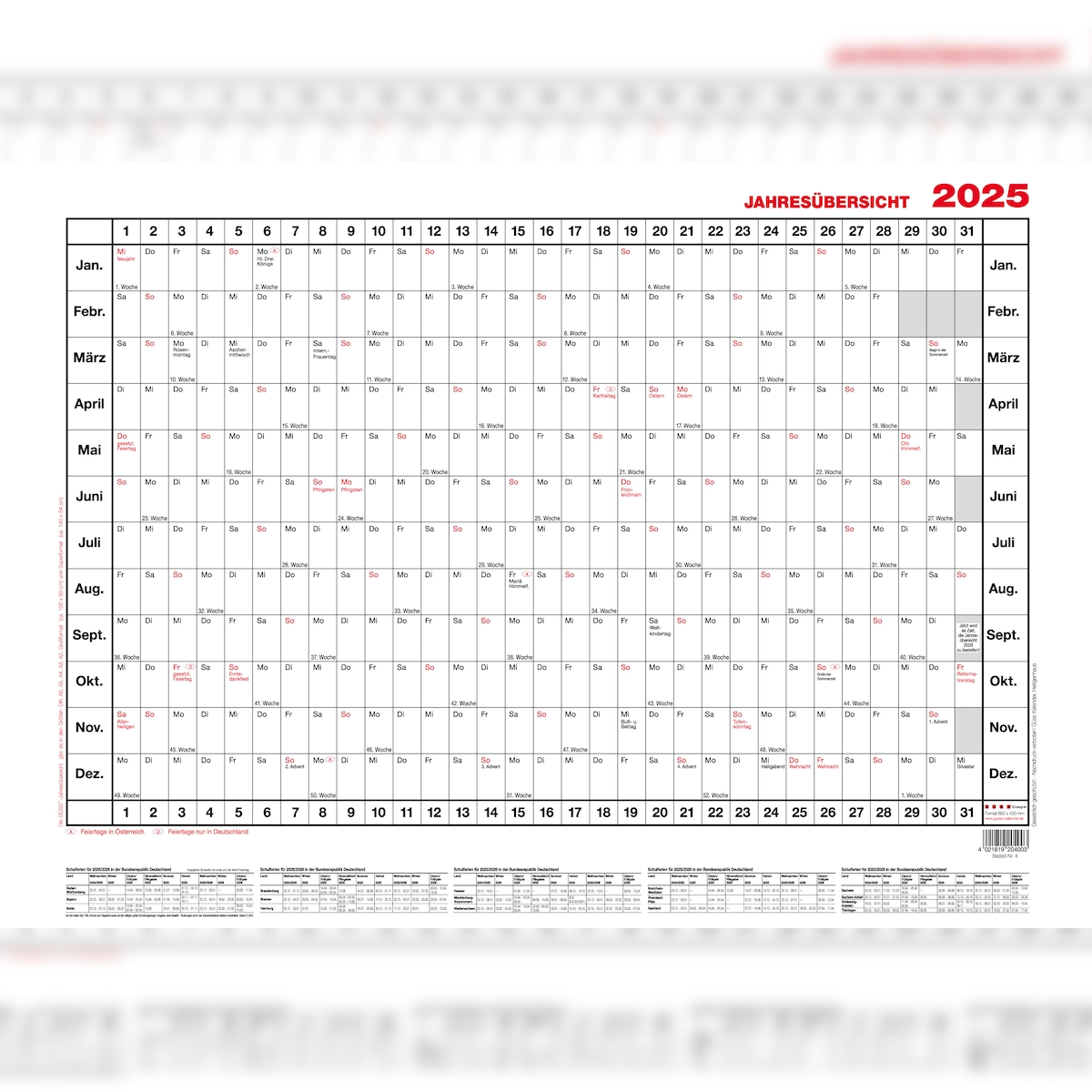 GÜSS Jahresübersicht DIN A1 Image