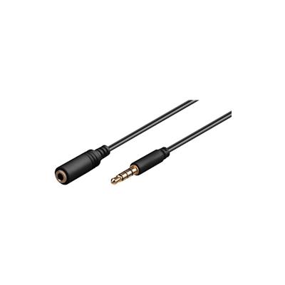 goobay Kopfhörer- und Audio Verlängerungskabel AUX, 4-pol. 3,5 mm slim, CU