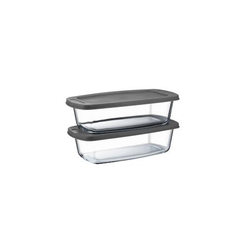 PIE LOCK | Glas Frischhaltedosen Set 4 tlg. | Vorratsdosen | Bento-Box| Aufschnittdose | Brotbox | Brotdose | Wurstdose | Mikrowellendose | Meal Prep