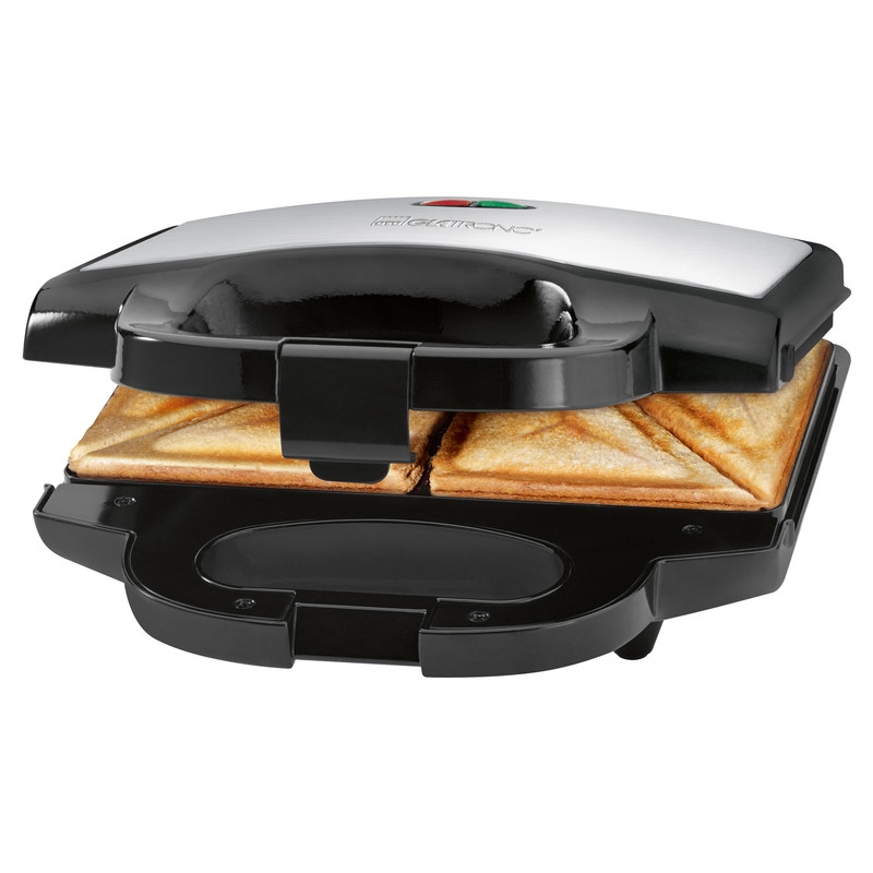 Clatronic ST 3778 Sandwich-Toaster 750 W Schwarz, Edelstahl Image