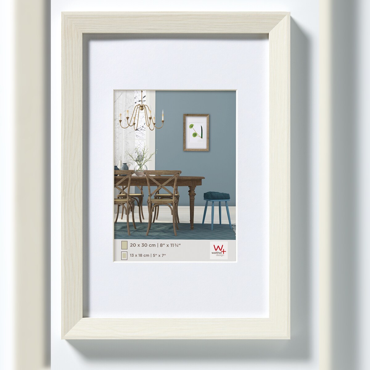 walther + design Fiorito Holz Bilderrahmen 15x20 cm, WEISS Image