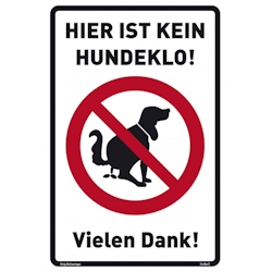 Aufkleber | Hier ist kein Hundeklo! | weiß | Folie 20 x 30 cm Image