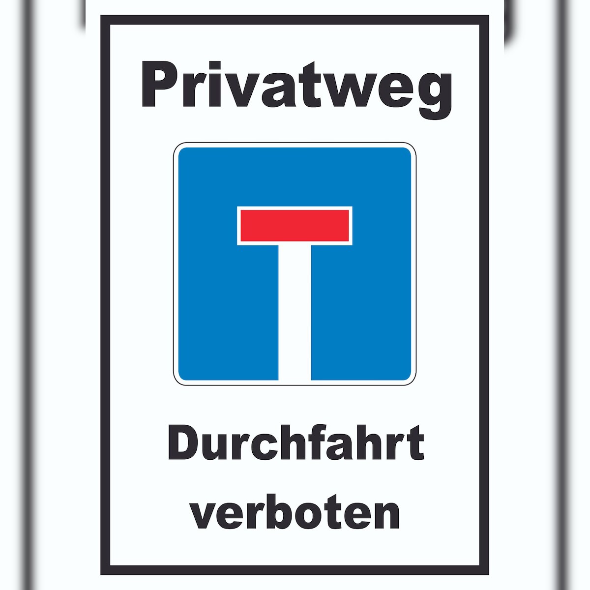 HB-Druck Privatweg Sackgasse Schild A6 Rückseite selbstklebend Image