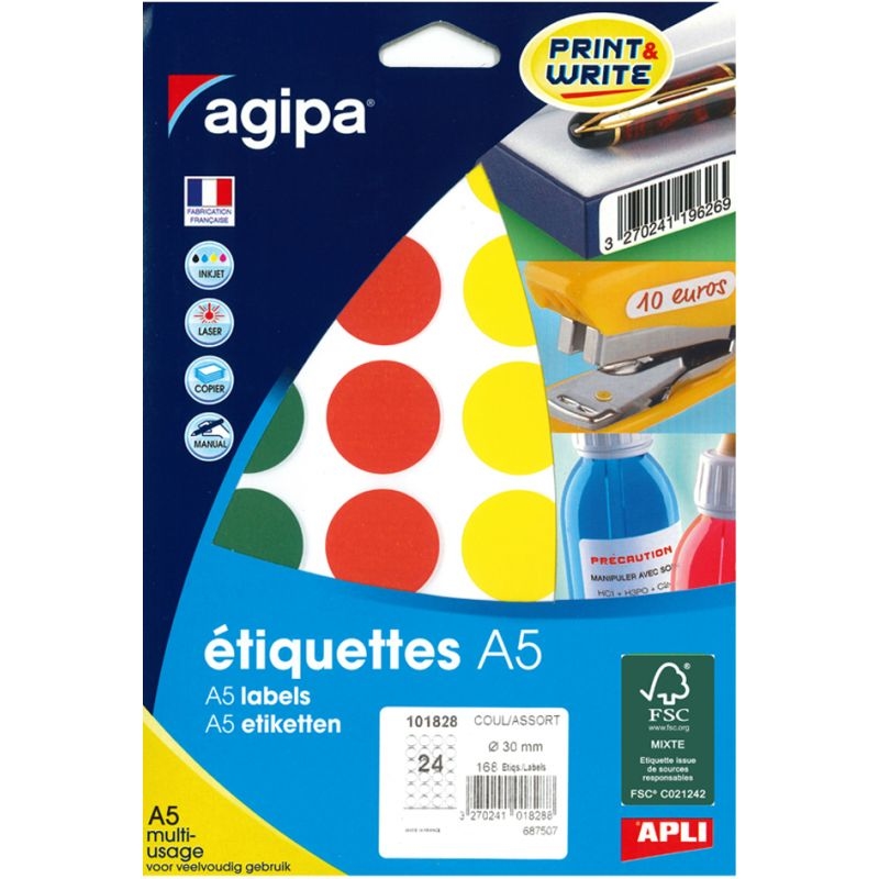 agipa Markierungspunkte, Durchmesser: 24 mm, rund, blau Image