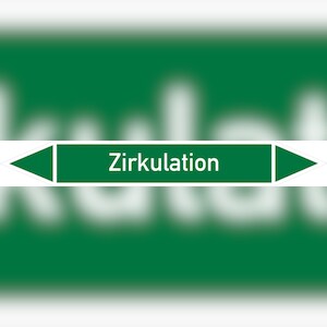 Rohrleitungskennzeichen Zirkulation - 100x15 mm Folie selbstklebend Image