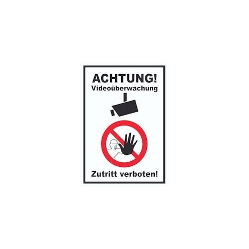 Achtung Videoüberwachung Zutritt verboten Schild A3