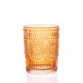 MARELIDA Trinkglas orange 280ml Wasserglas Saftglas Vintage Boho Blumenmuster
