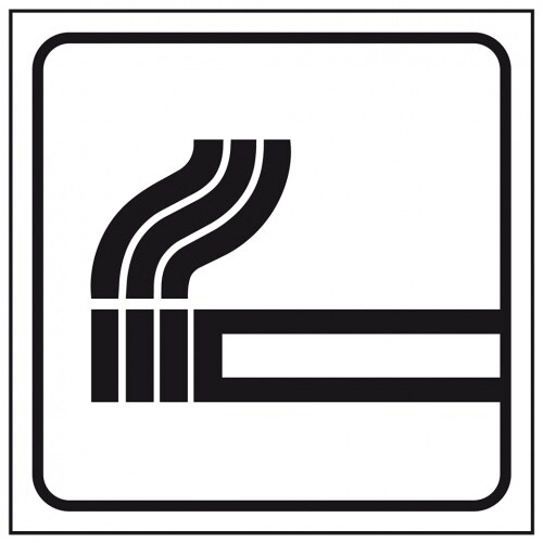 Aufkleber I Standard Piktogramm Rauchen, weiß/schwarz, Folie, selbstklebend, 150x150mm Image