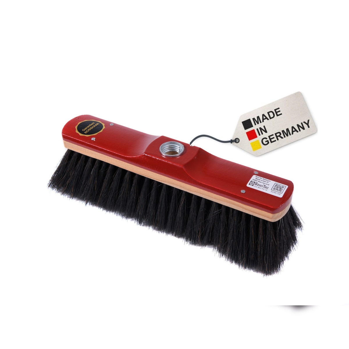 BawiTec Echt Rosshaarbesen Zimmerbesen 30cm lackiert Kehrbesen Rosshaar weiche Borsten Roßhaarborsten Image