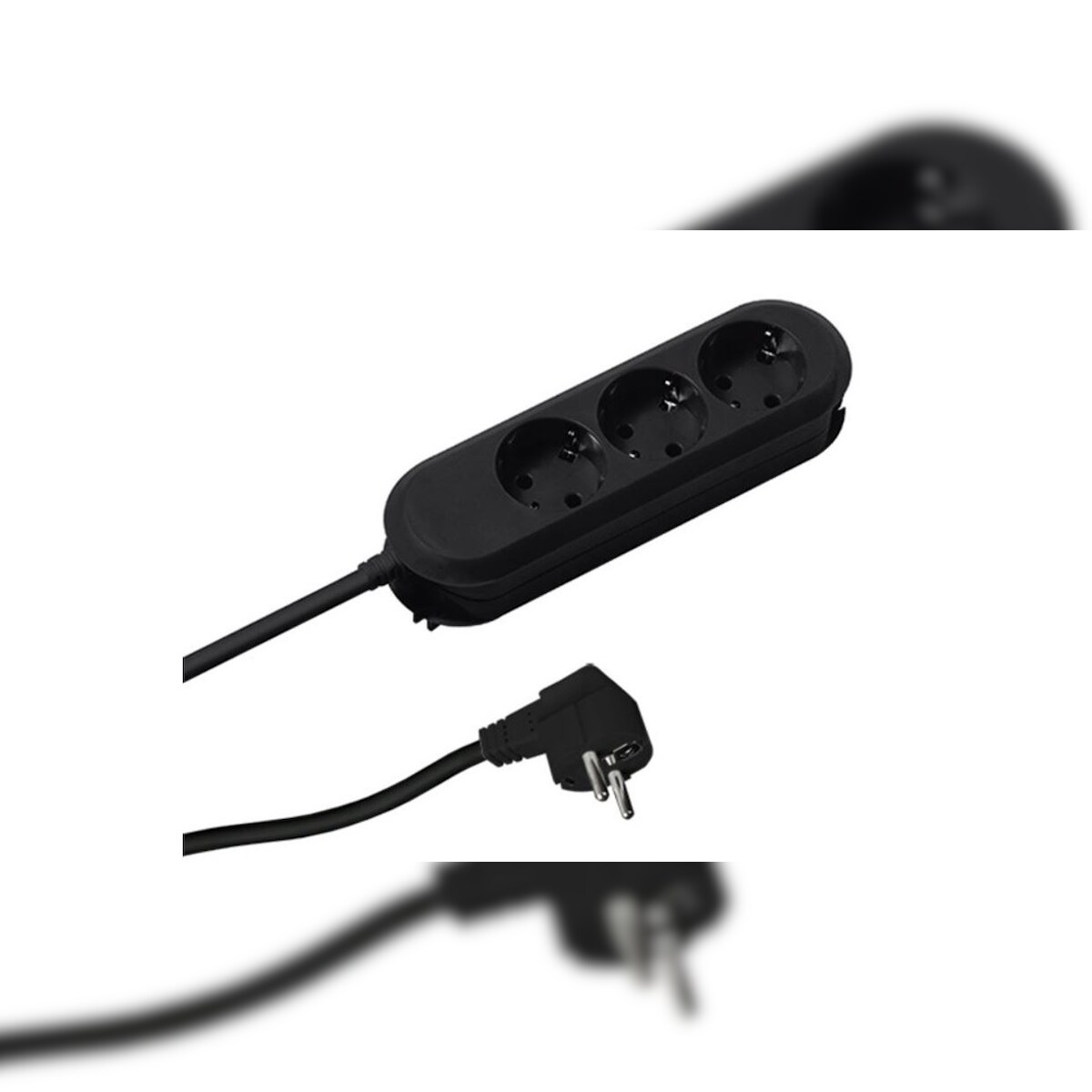 Bachmann Steckdosenleiste SMART 3-fach, schwarz 3,0m, ohne Schalter Image