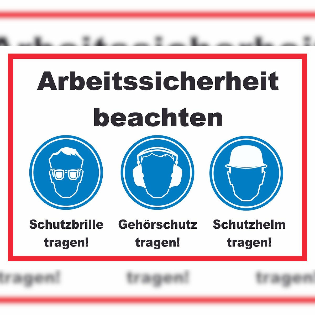 HB-Druck Arbeitssicherheit Augen Ohren Kopf Schild A4 Rückseite selbstklebend Image