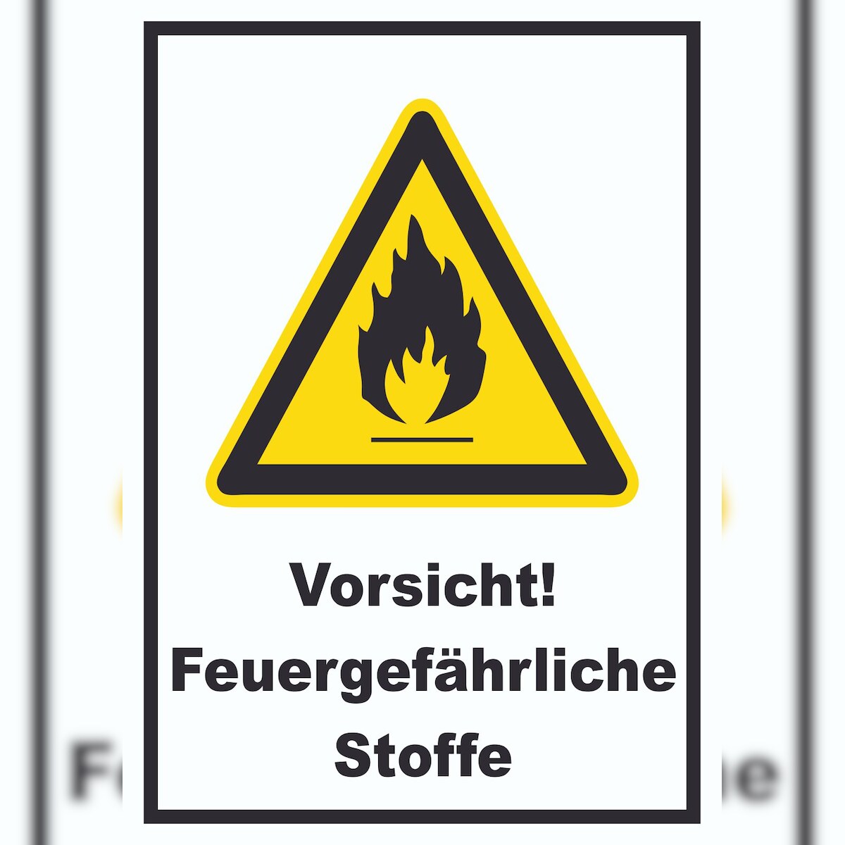 Vorsicht Feuergefährliche Stoffe Schild A3 (297x420mm) Image