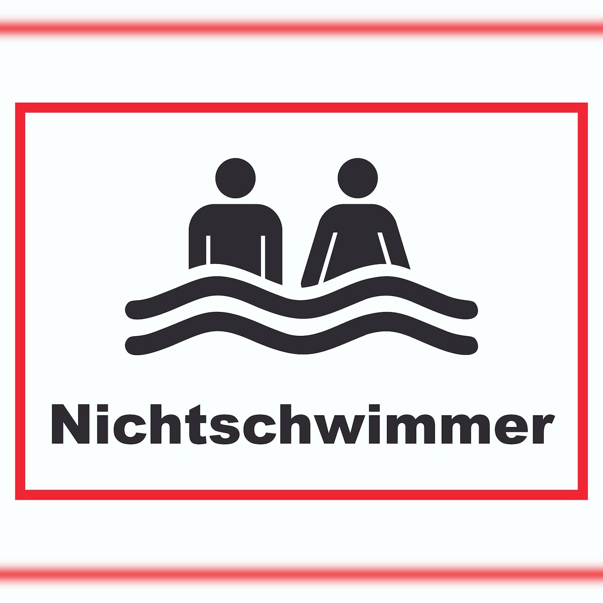 HB-Druck Nichtschwimmer Schild A4 Rückseite selbstklebend Image