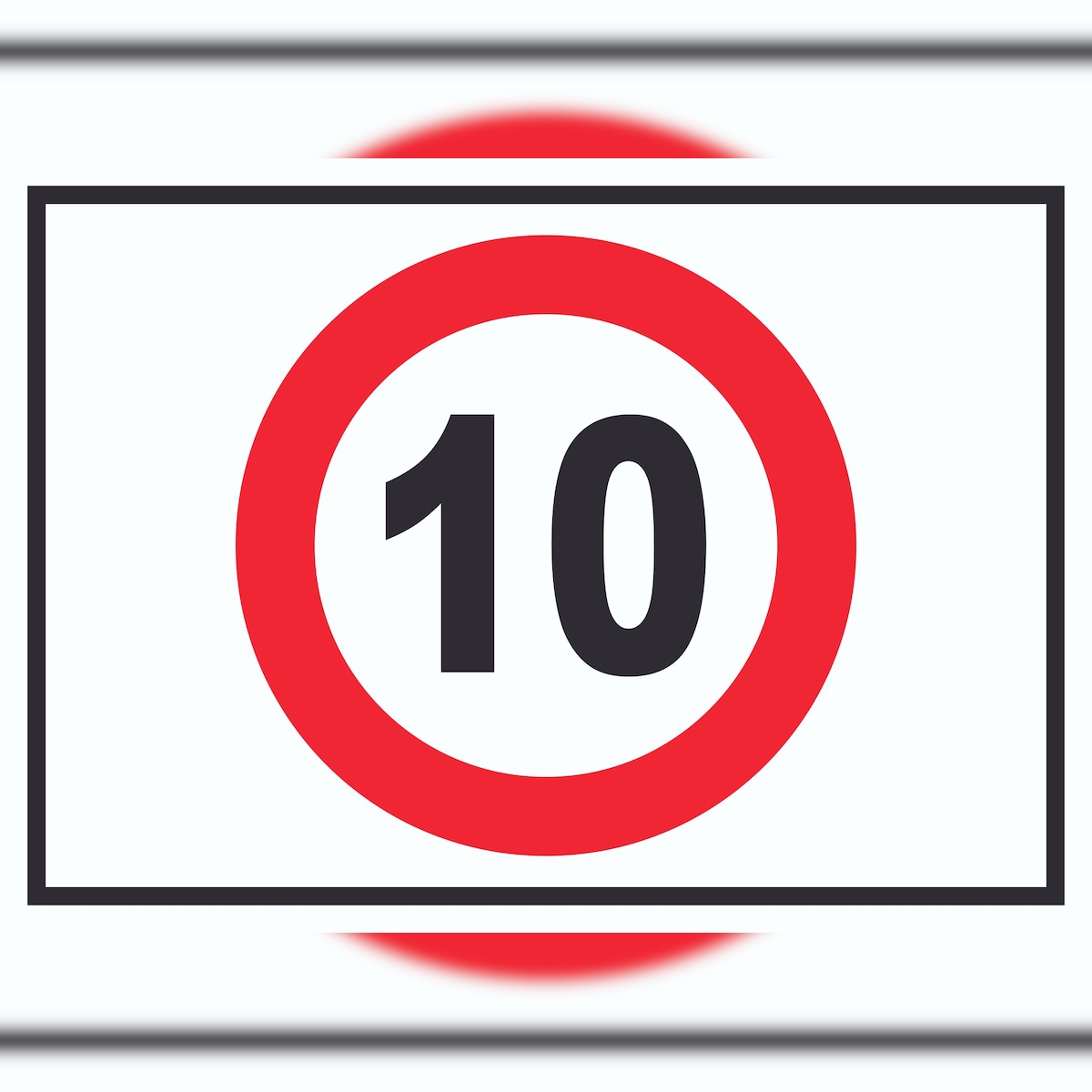 Tempo 10 km/h Geschwindigkeitsbegrenzung Schild Symbol A6 Rückseite selbstklebend Image