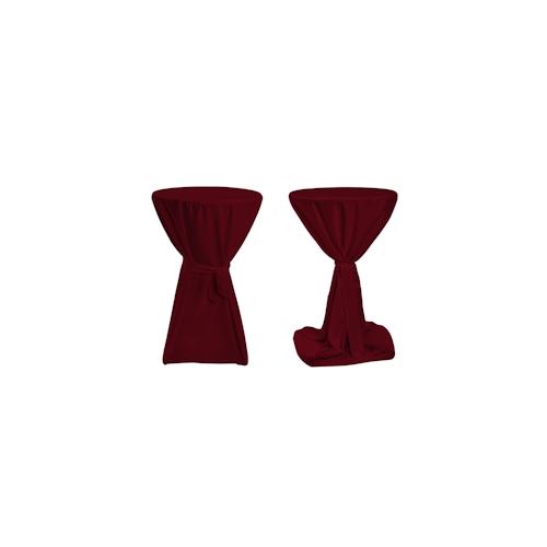 TexDeko Stehtischhussen Premium mit Schleifenband Ø 80cm Bordeaux waschbar bis 40°, pflegeleicht, blickdicht