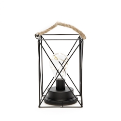 Konstsmide LED Laterne Hängeleuchte Stahl Gitter Leuchte Timer Batterie Innen eckig Image