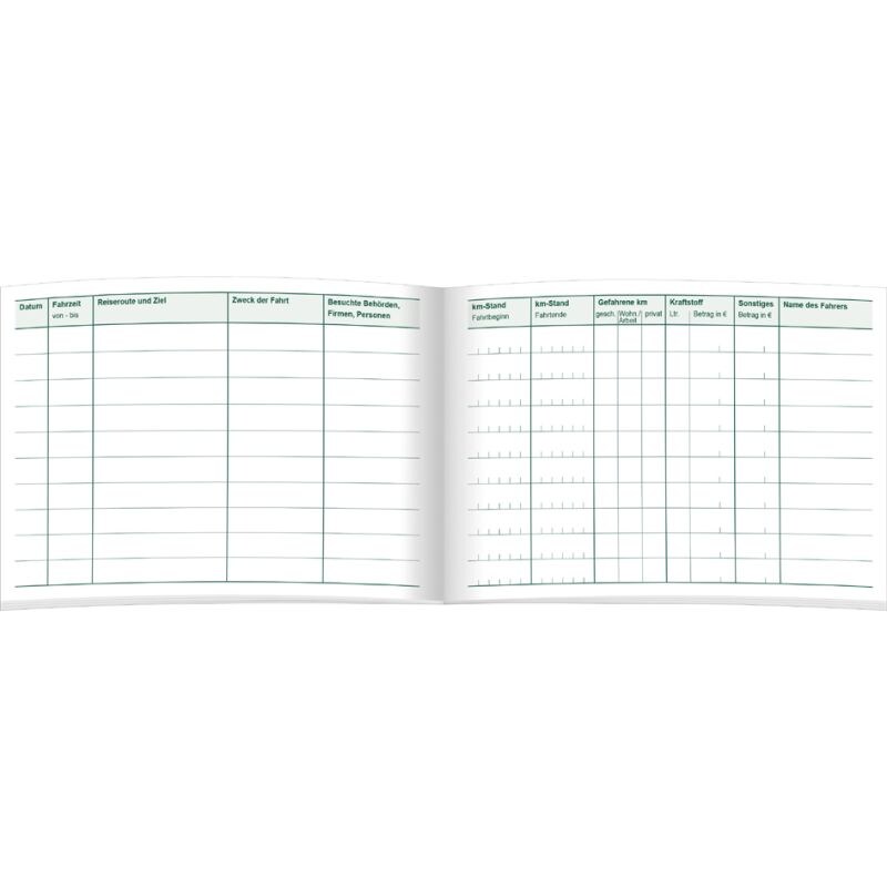 RNK Fahrtenbuch A6 quer für PKW 32 Blatt, Schema über 2 Seiten Image