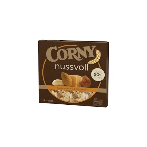 Corny Nussvoll Riegel Dreierlei Nuss & Karamell 4 Stück x 24 g (96 g)
