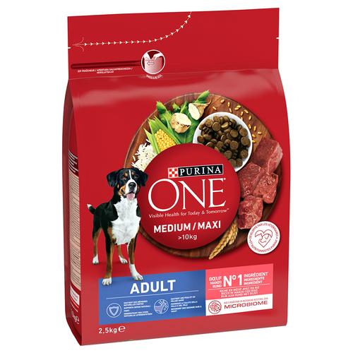 2,5kg PURINA ONE Medium/Maxi Adult Rind & Reis Hundefutter trocken