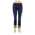 Joe's Jeans Jeans - Mid/Reg Rise Skinny Leg Cropped: Blue Bottoms - Women's Size 28 - Dark Wash