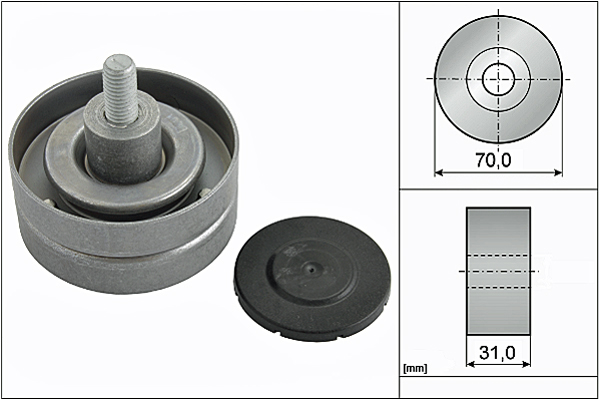 INA Umlenk-/Führungsrolle, Keilrippenriemen Universal Ø70mm 70mm für DAF 1441592 532 0415 10 Image