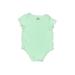 First Impressions Short Sleeve Onesie: Green Solid Bottoms - Size 24 Month