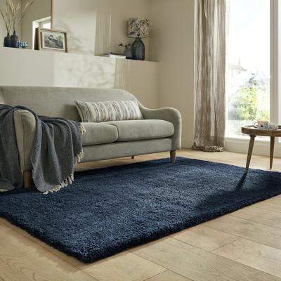 Hochflor-Teppich FLAIR RUGS "Feather", blau, B:160cm H:40mm L:230cm, Kunstfaser, Teppiche Image