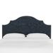 Greyleigh™ Kirtin Naite Nail Button Notched Linen Panel Headboard Upholstered/Linen in Brown | California King | Wayfair
