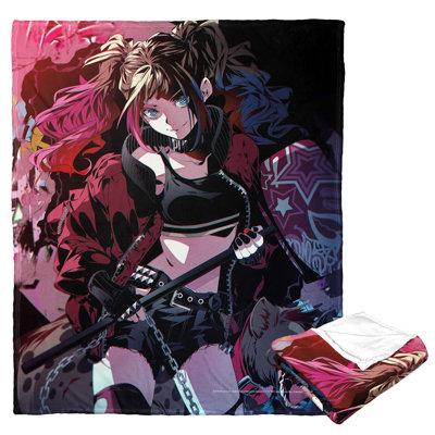 Northwest WB DC Anime Harley Silk Touch Throw Polyester in Black/Gray/Pink | 60 H x 50 W in | Wayfair 1BAT236000061OOF